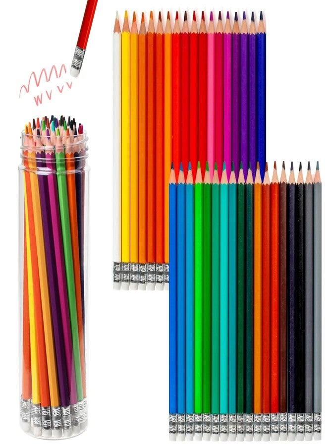 Ouksma Pre-sharpened Colored Pencils with Erasers, Erasable Color Pencils, Drawing Pencil, Art Pencil for School Supplies, Drawing Supplies (36 Colors) - Image 1